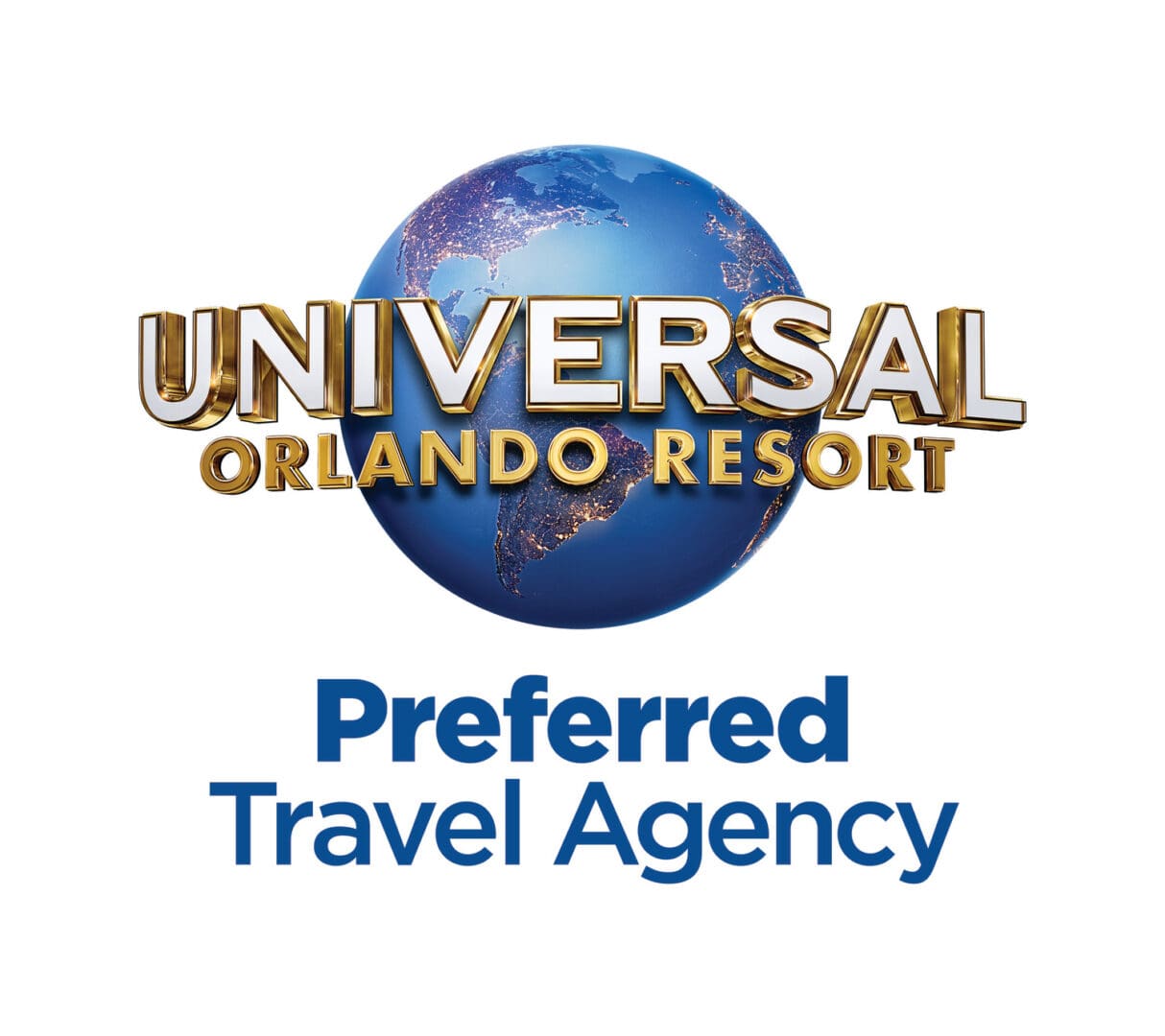 A logo for universal orlando resort and the preferred travel agency.