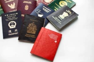 Passports from various countries.