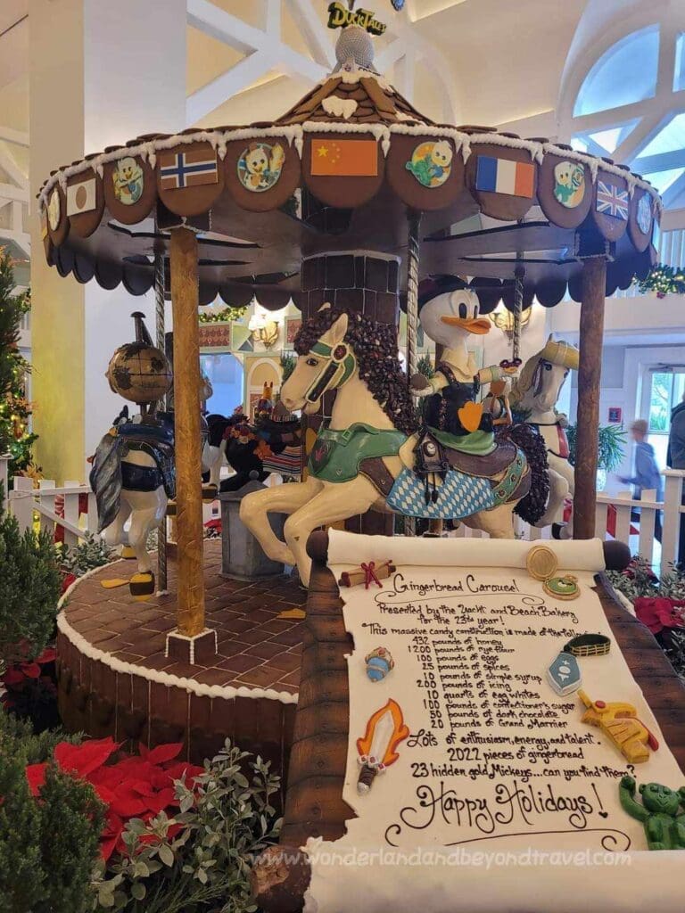 Gingerbread carousel holiday display.